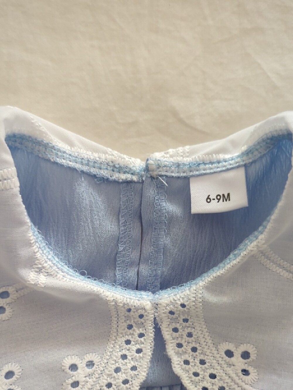 Ducklings Dress With White Eyelet Collar, Size 6m - 9m - Picture 2 of 4